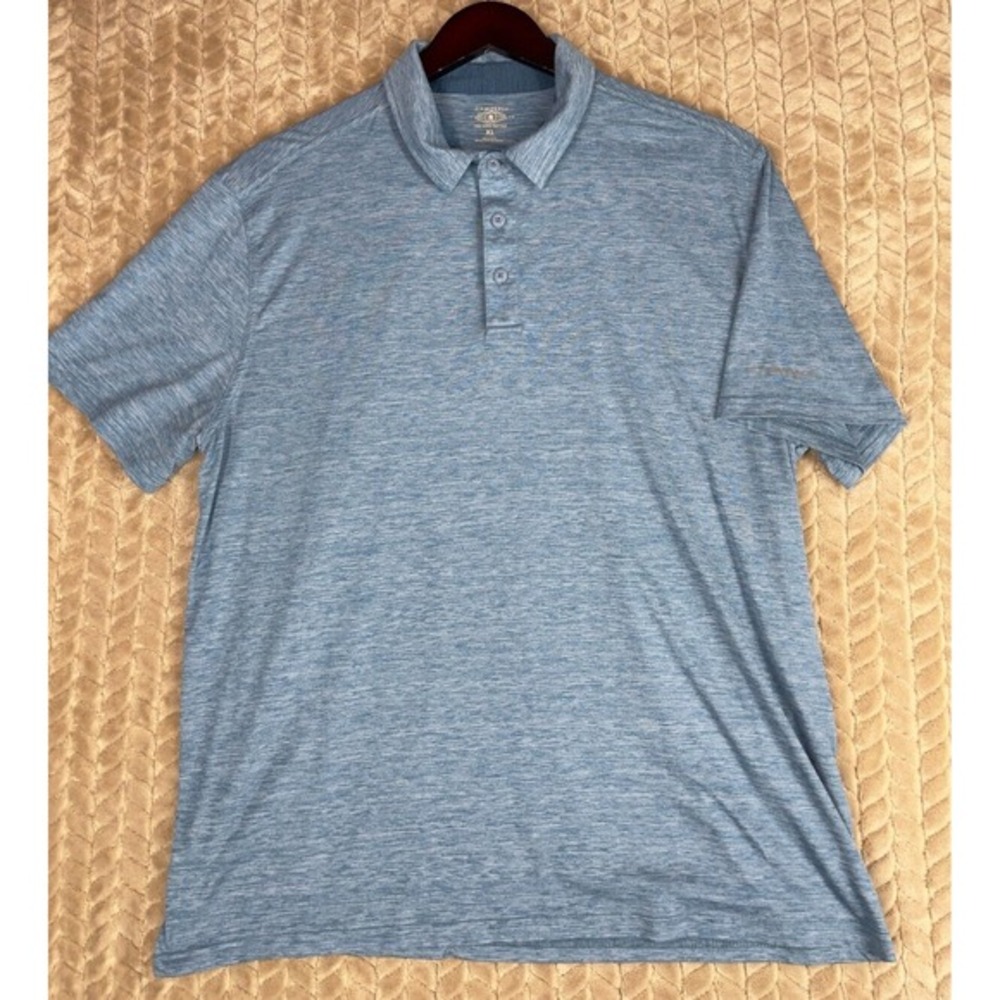 G.H. Bass‎ & Co. Polo Shirt Men XL Blue Space Dye 527D814